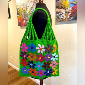 Embroidered shoulder bag